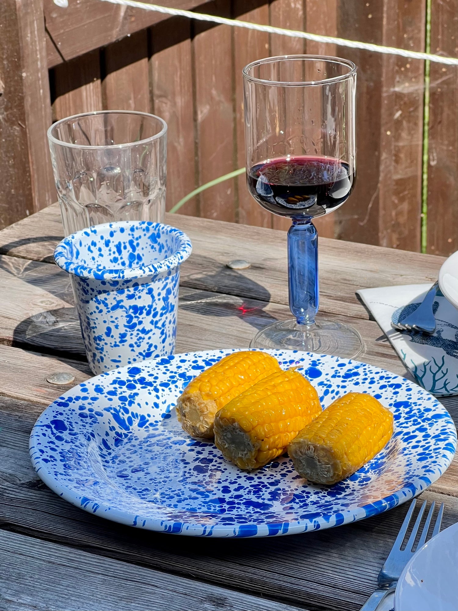 Dinner Plate, blue splatter