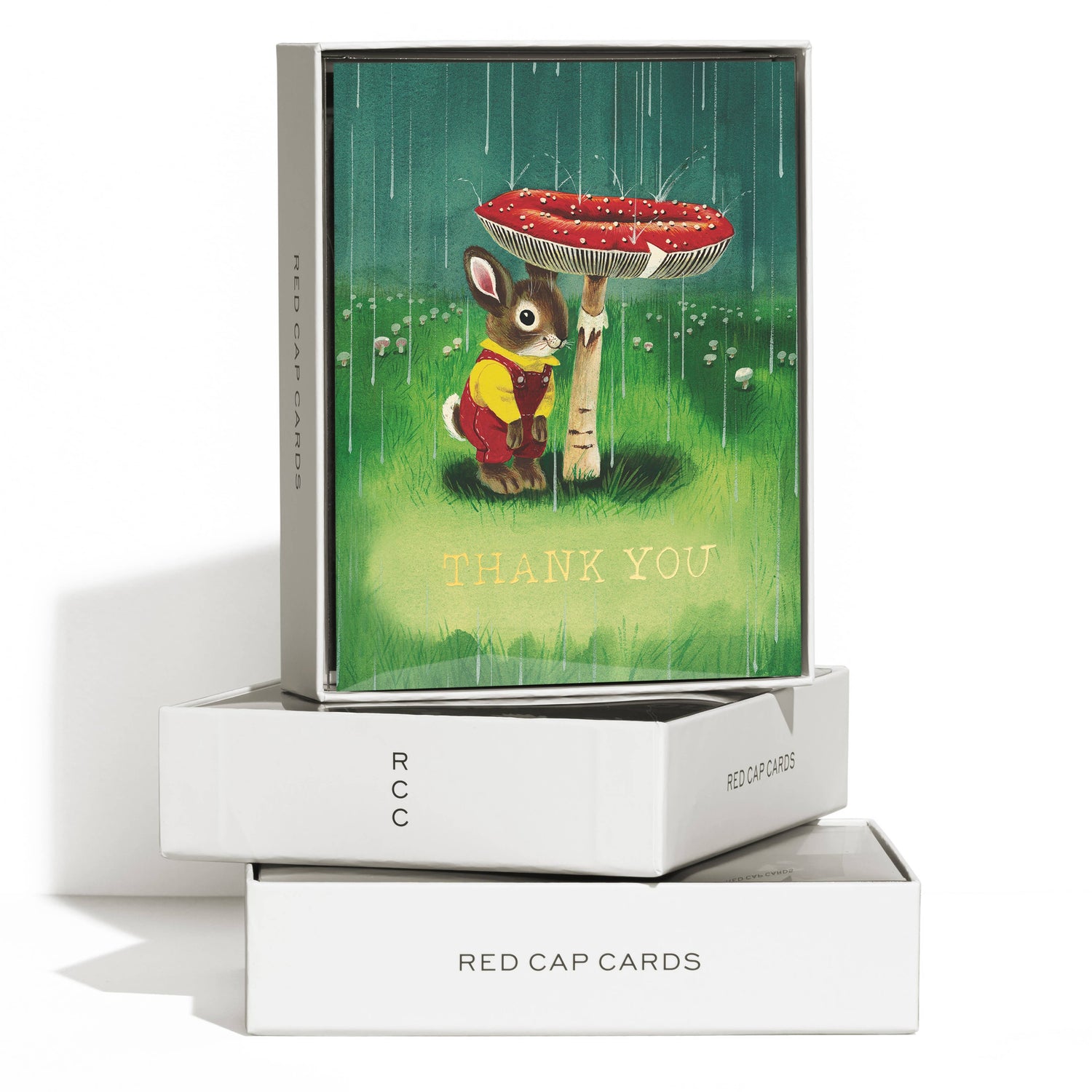 Richard Scarry bunny and mushroom thank you card