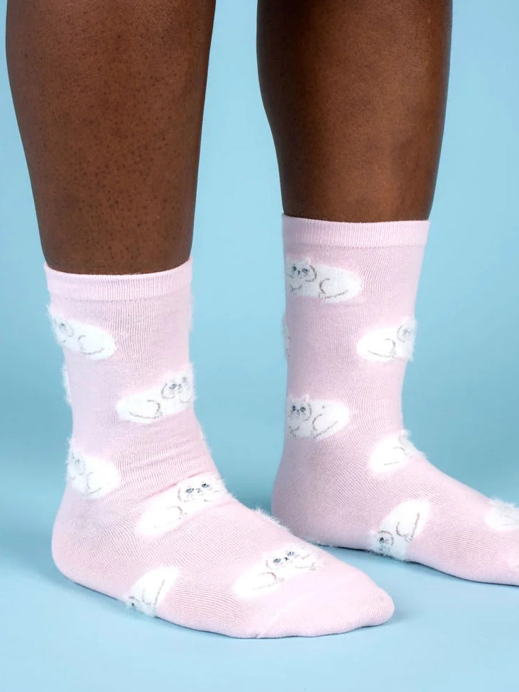 Persian cat socks, pink
