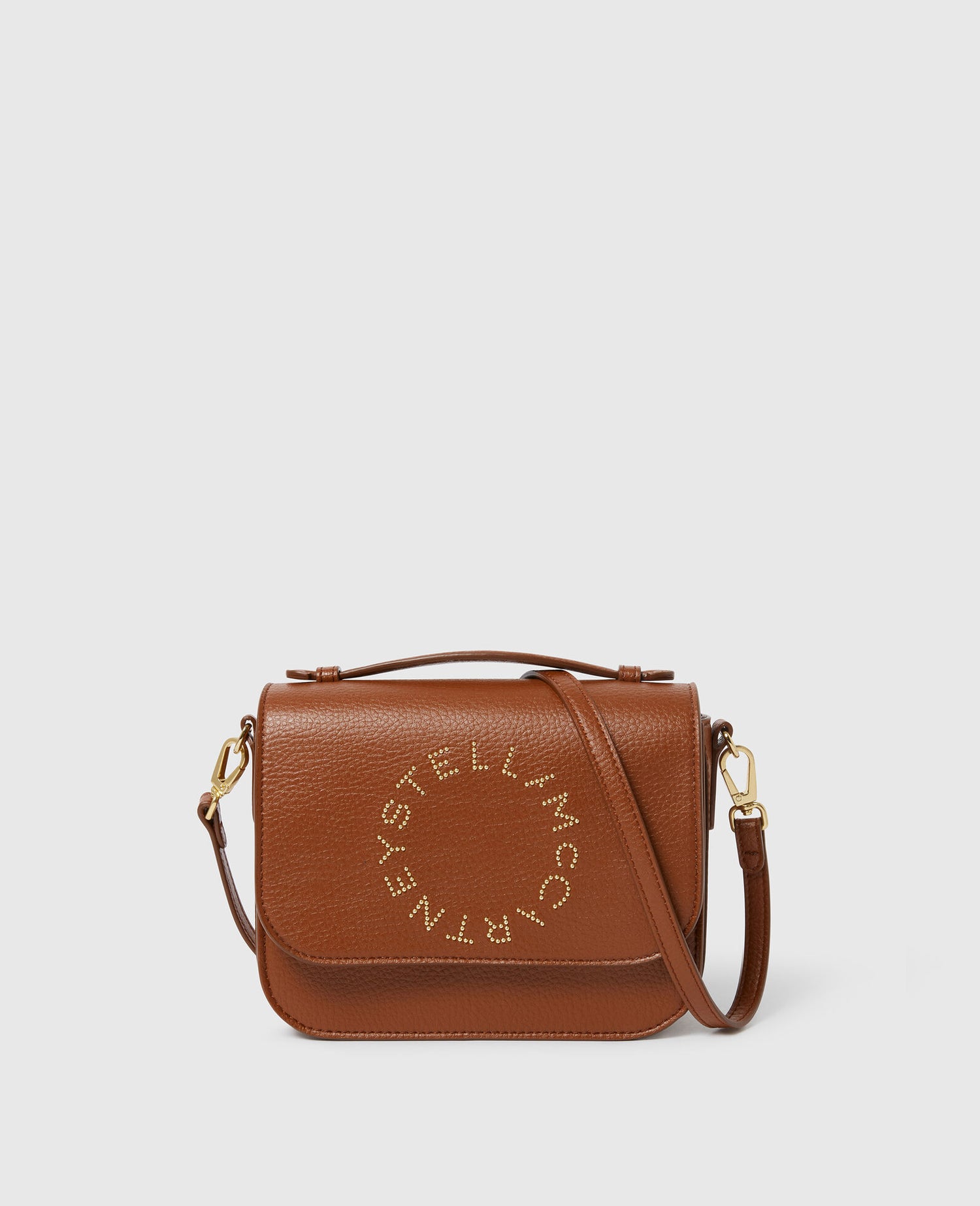 Logo Flap Bag Studded Logo, auburn