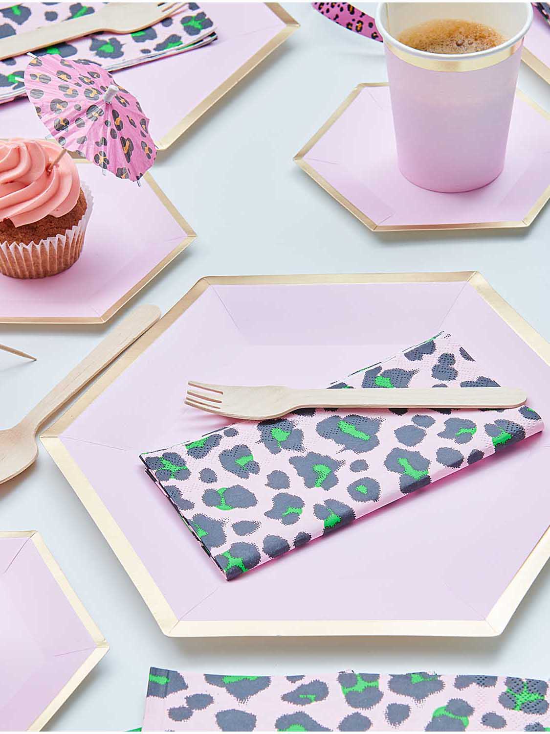 Acid Leo paper napkins, pink/green (20 pcs)