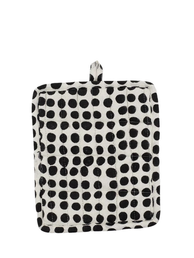Dots pot holder, white/black