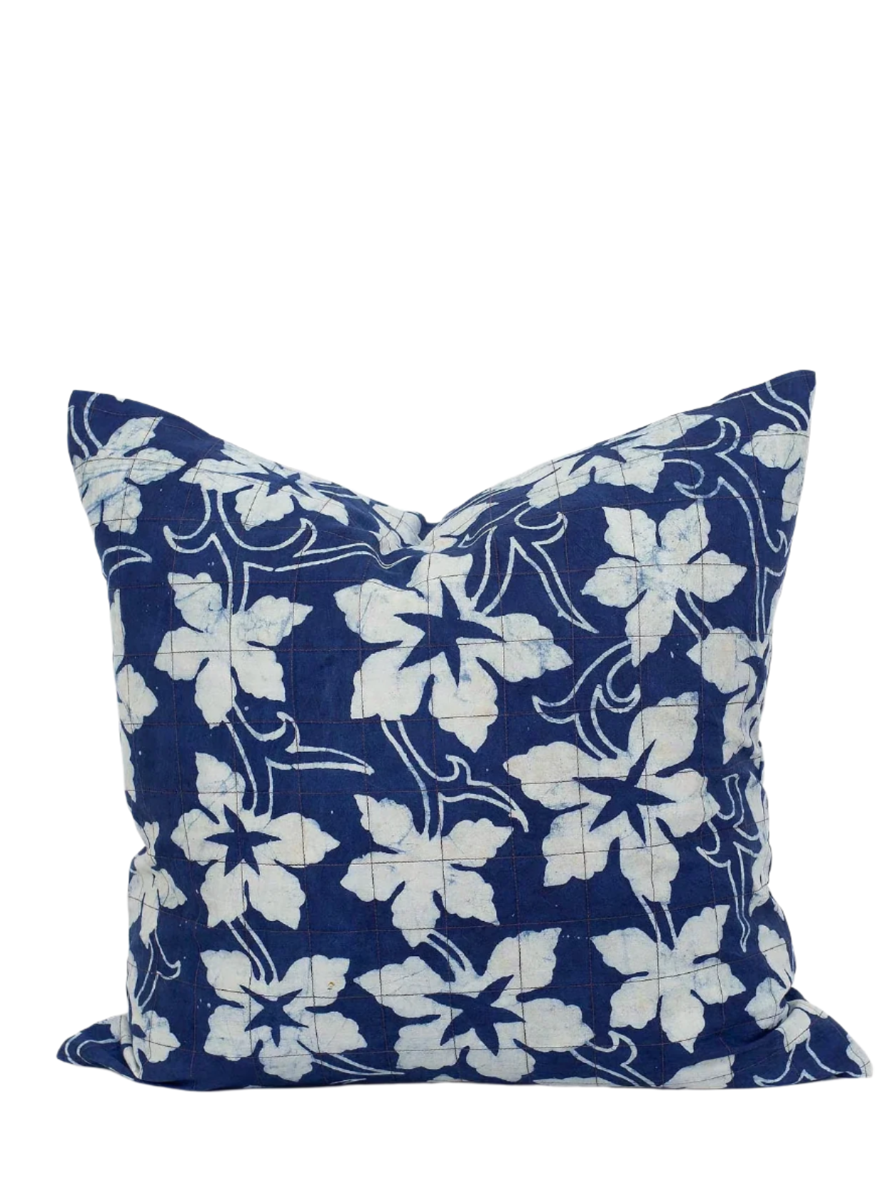 Fig leaf cushion cover (50x50cm), blue