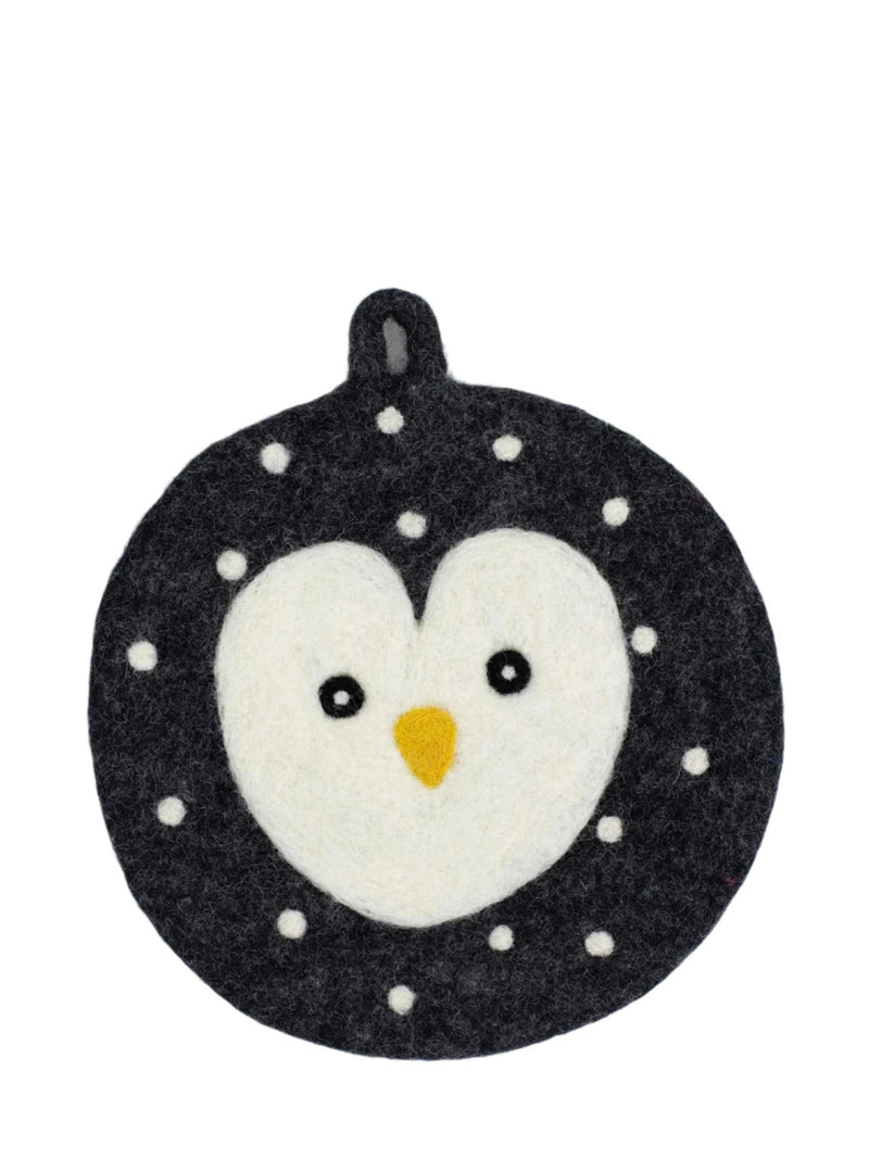 Penguin felted potholder