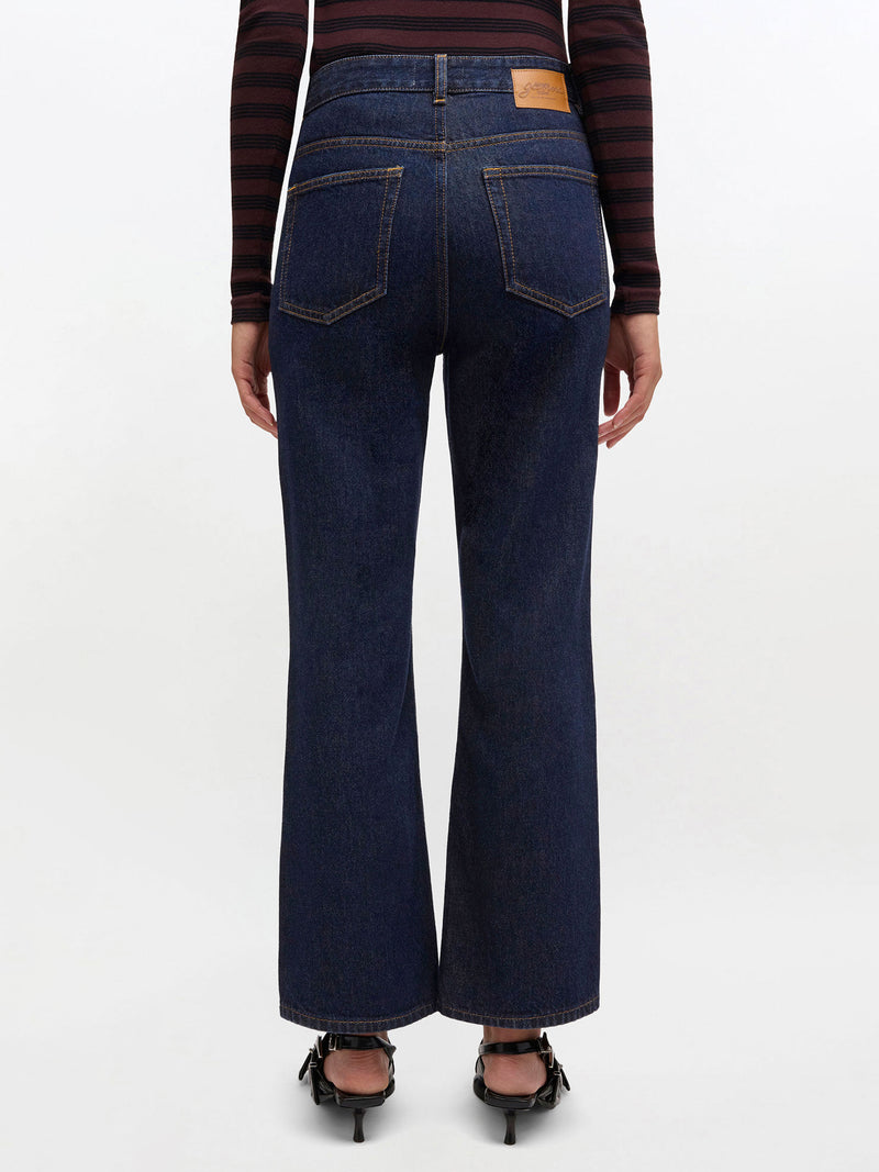 Betzy mid-rise cropped jeans, dark blue rinse