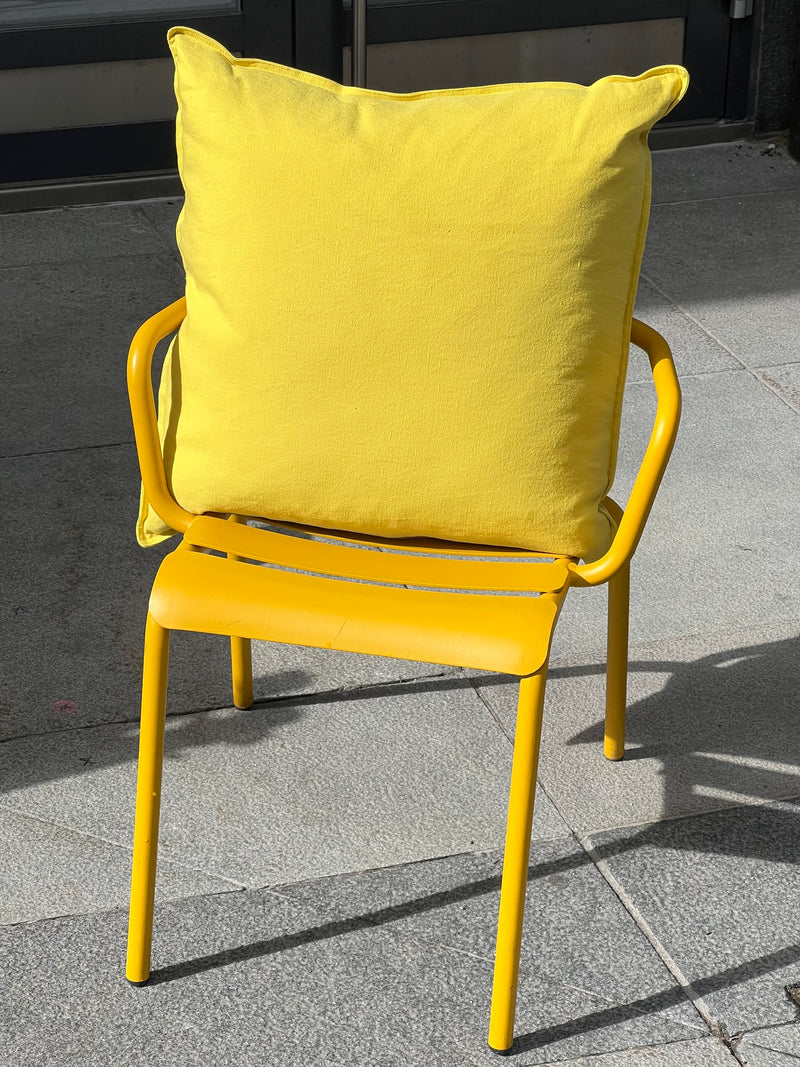 Linen Cushion (60x60cm), Lemon yellow