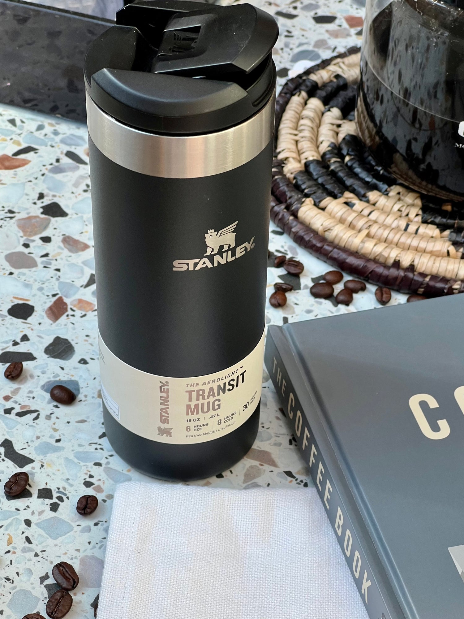 The Aerolight Transit Mug, Black (0.47L)