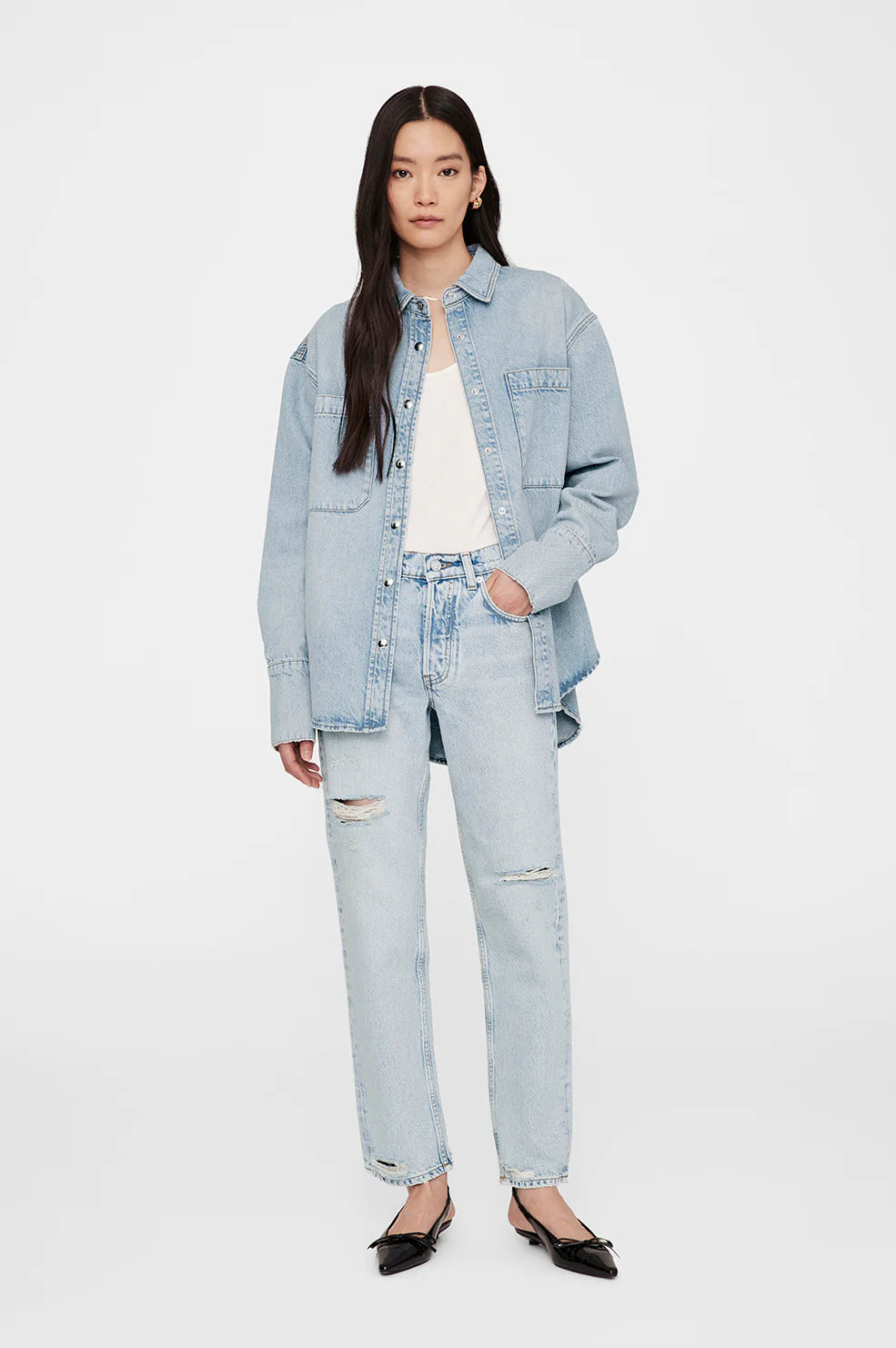 Dante shirt, bleached blue