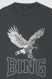 Lili tee retro eagle, washed black