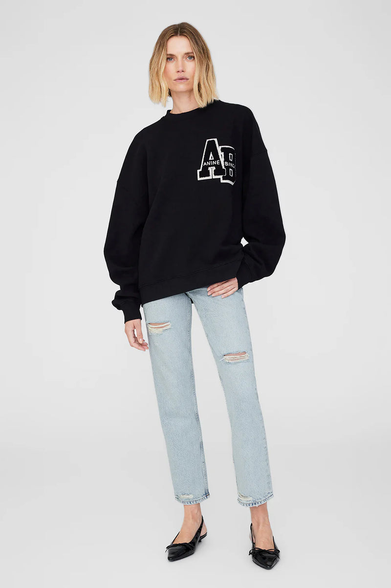 Miles oversized sweatshirt Letterman, black