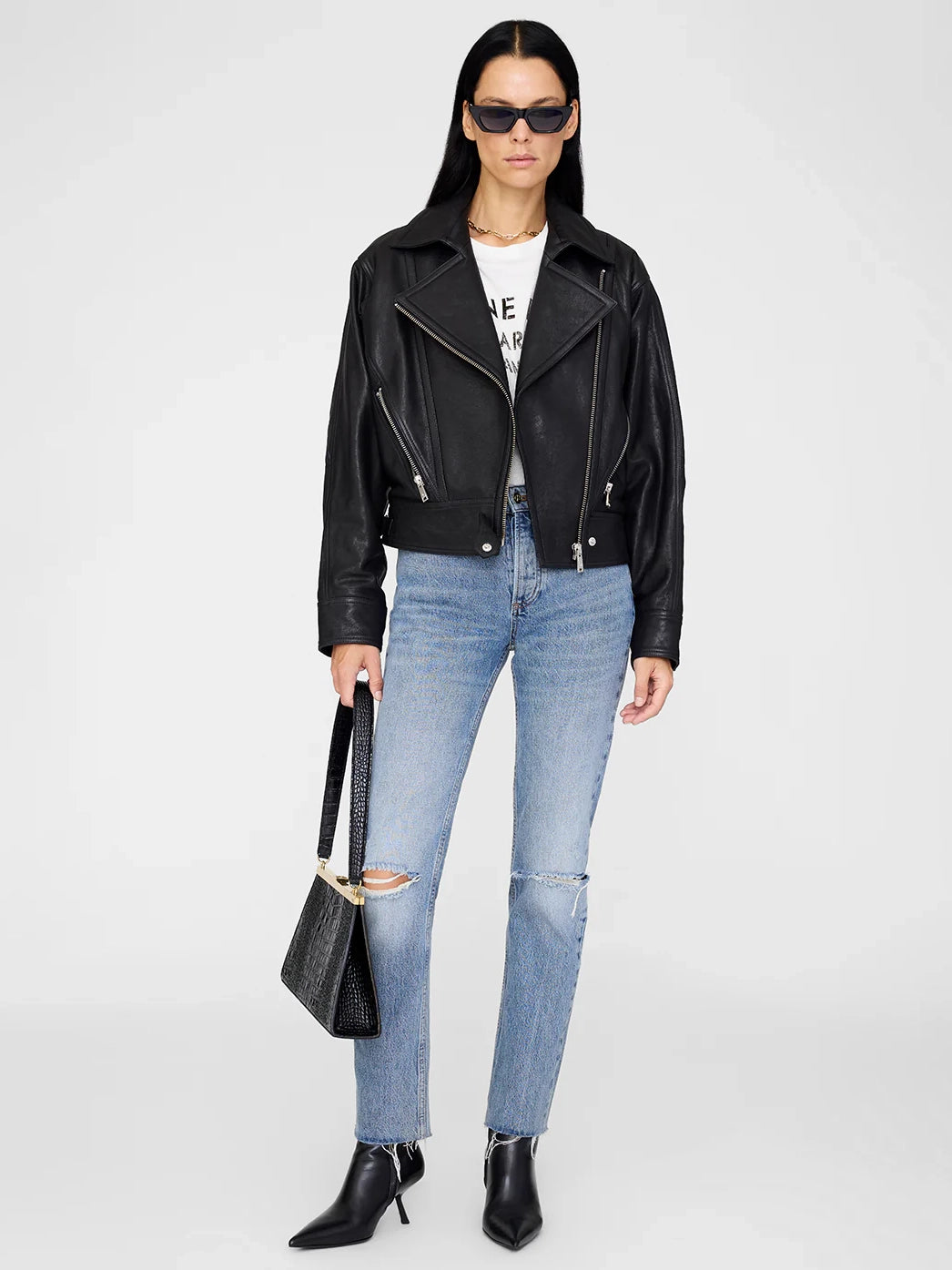 Julie leather jacket, black