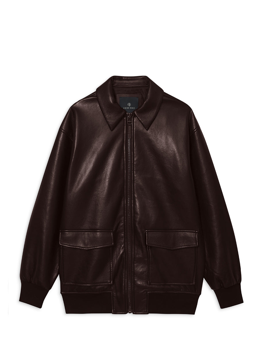 Kelanie leather jacket, deep brown