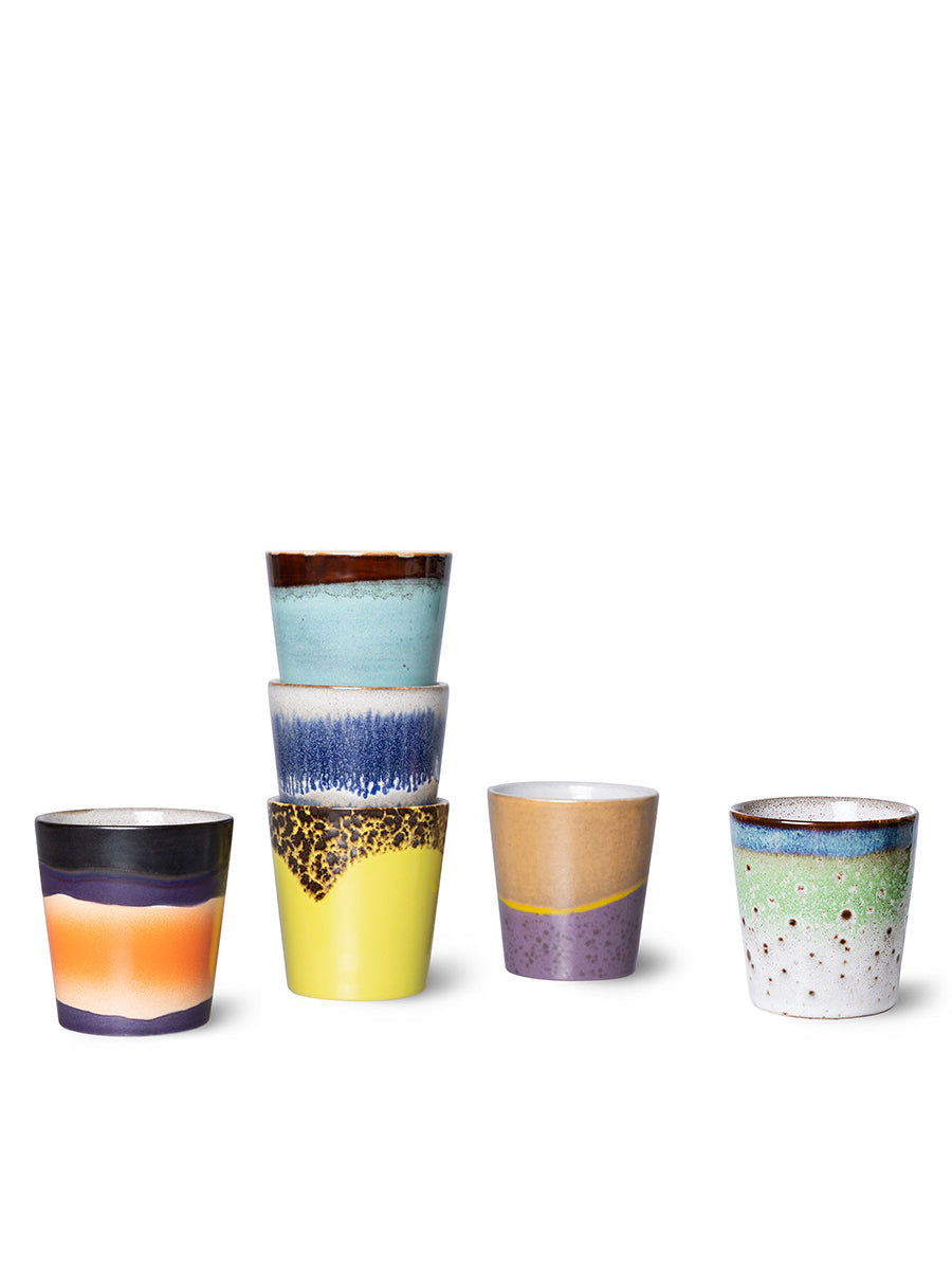 70's ceramics: coffee mug (180 ml), cosmos