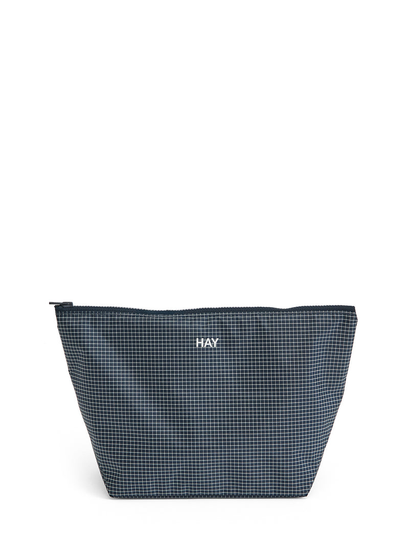Grid medium pouch, dark blue