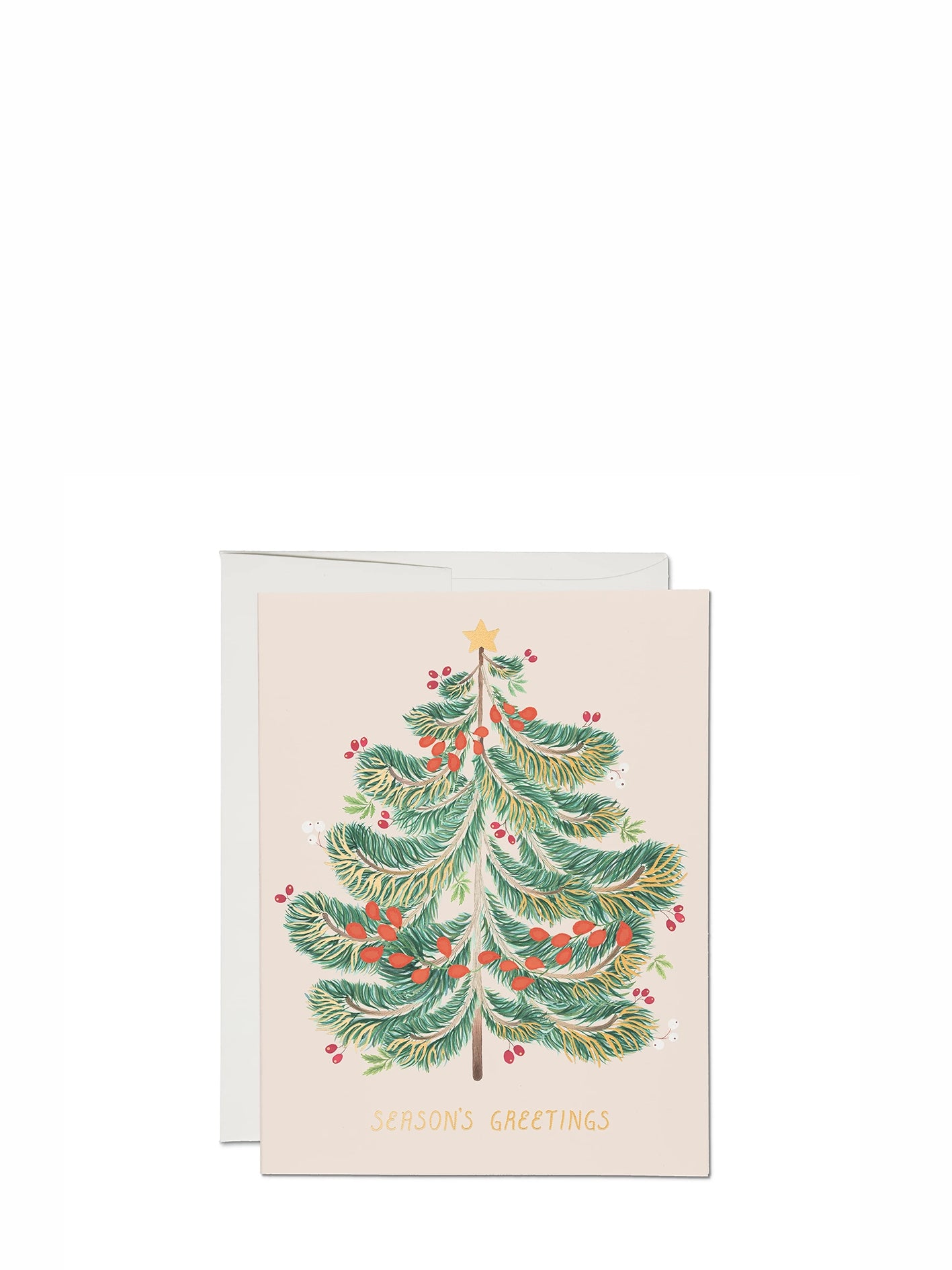 Festive Evergreen happy holidays card