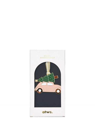 Christmas car enamel ornament