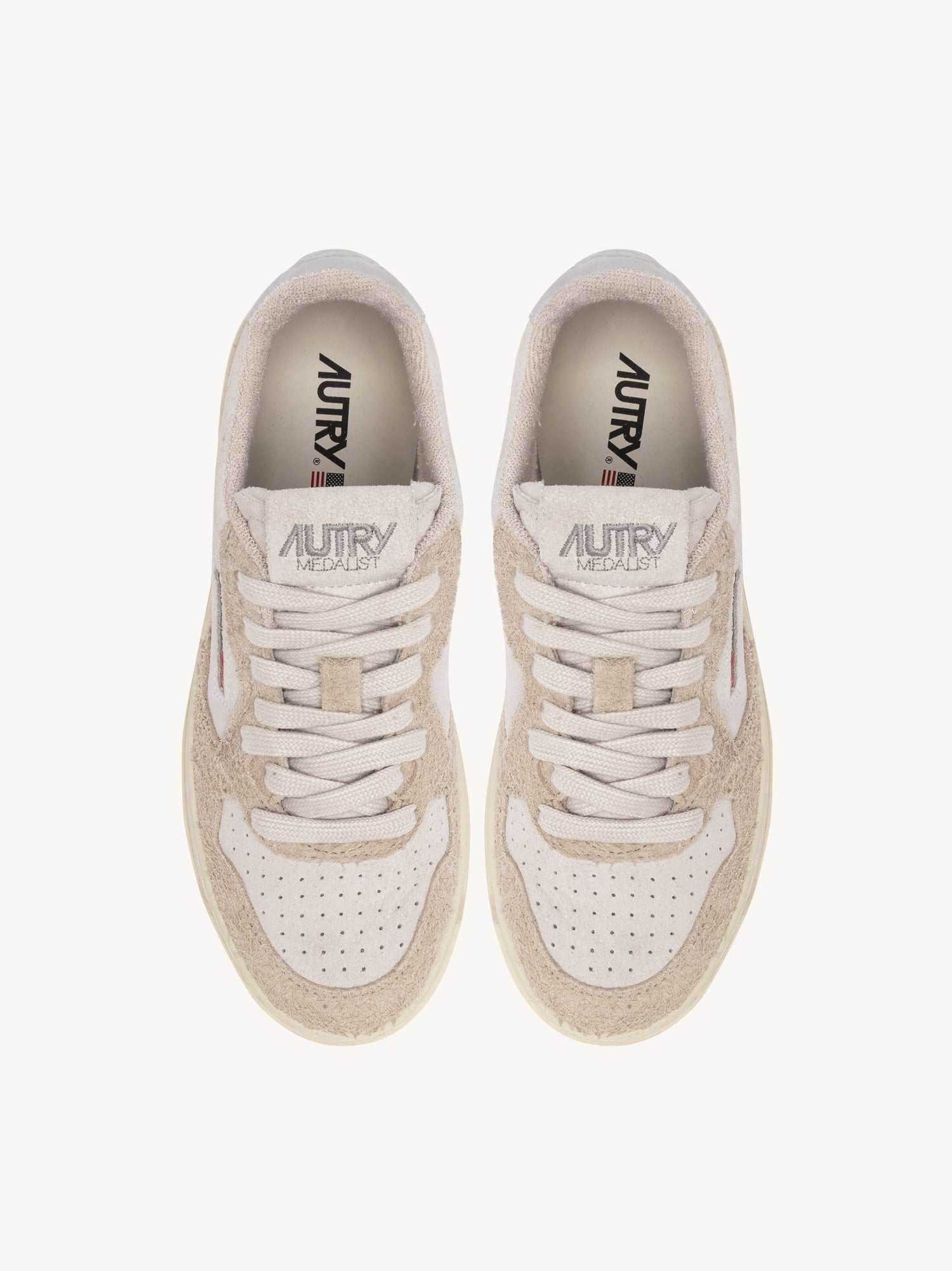 Medalist low sneakers, suede/hair ecru