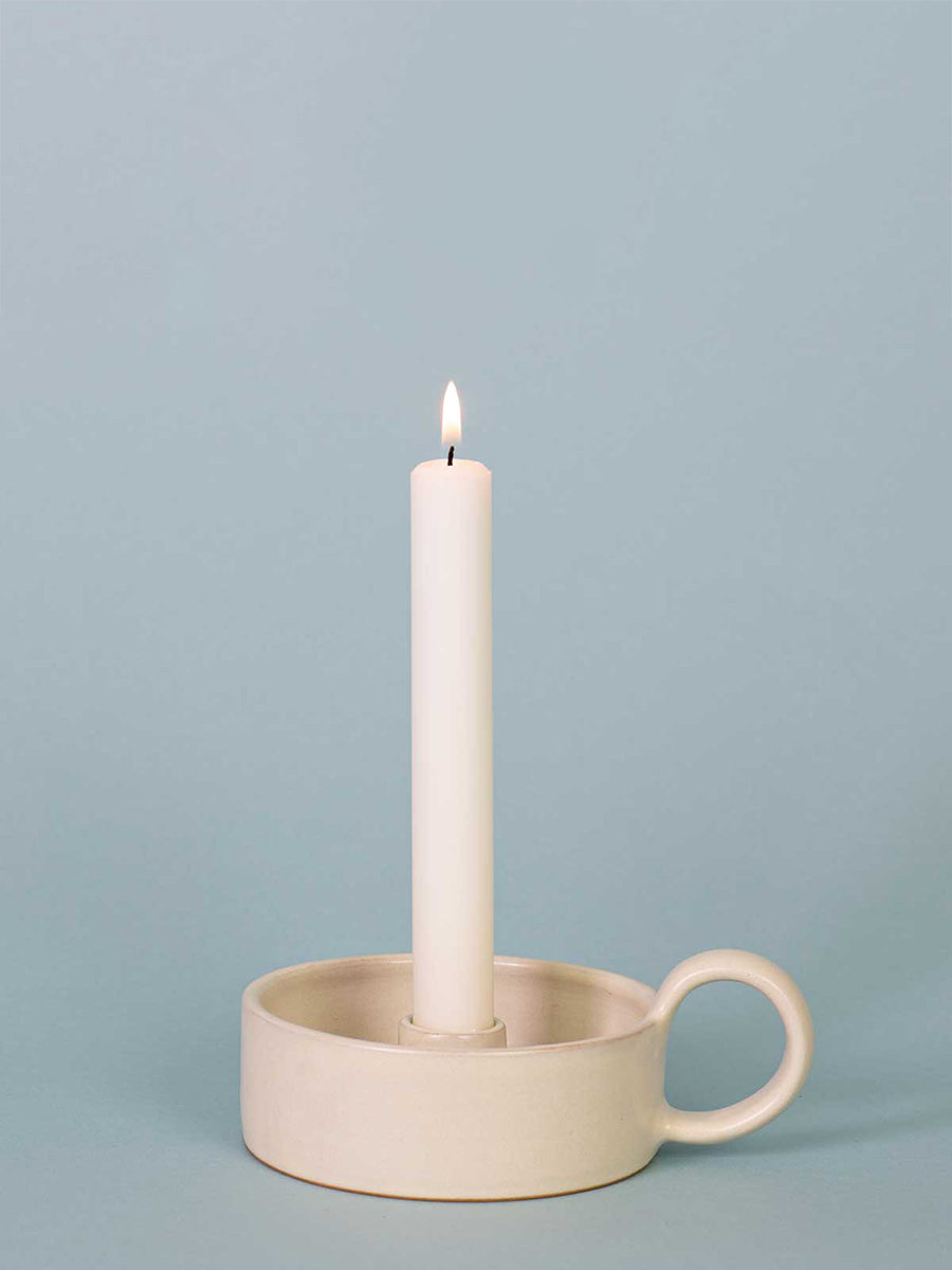 Ester ceramic candle holder, off-white