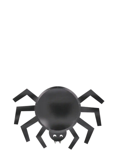 Black spider paper plates, pack of 8