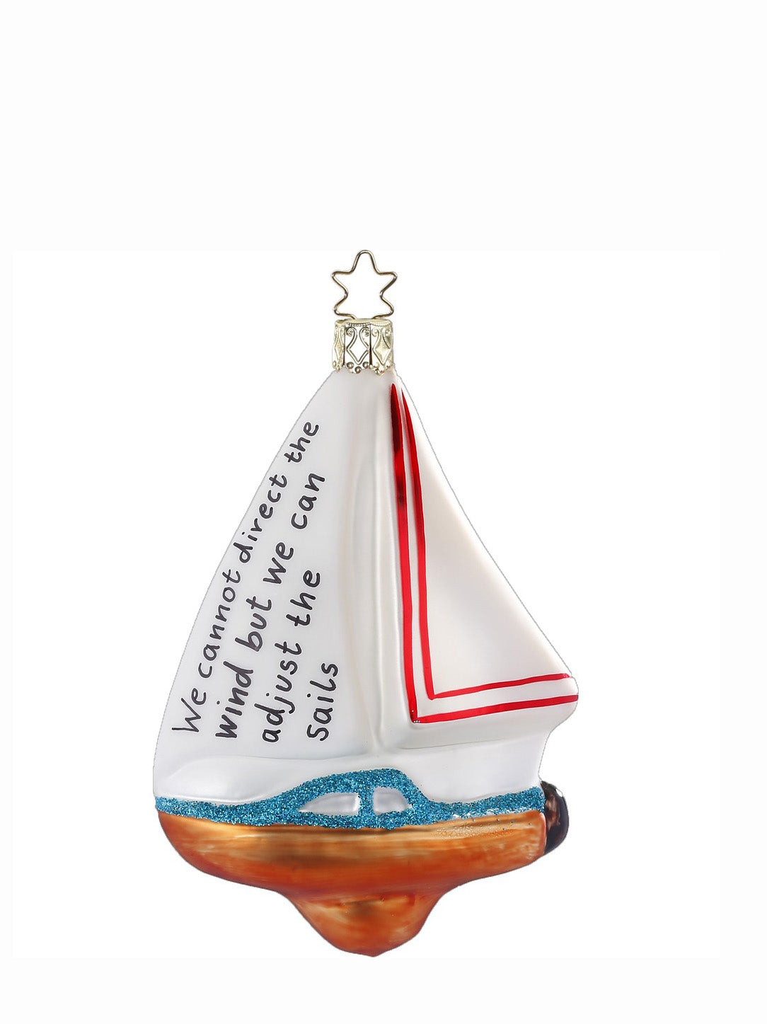 Adjust the Sails glass ornament, white