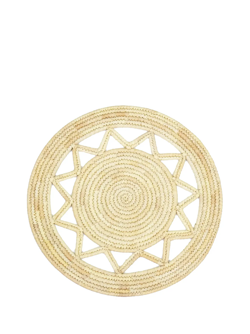 Palm zigzag trivet (L), natural