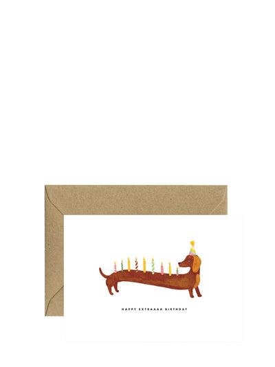 Dachshunds extra birthday card