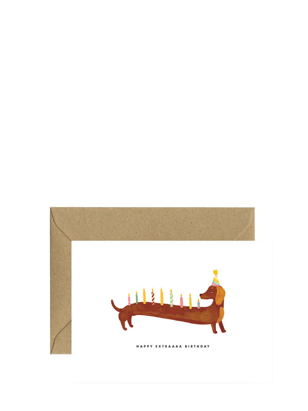 Dachshunds extra birthday card