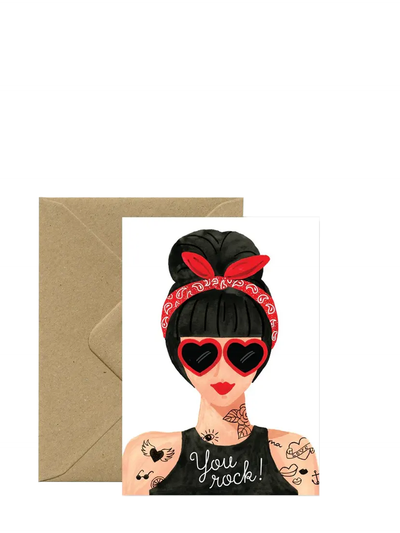 Hipster Girl love & friendship card