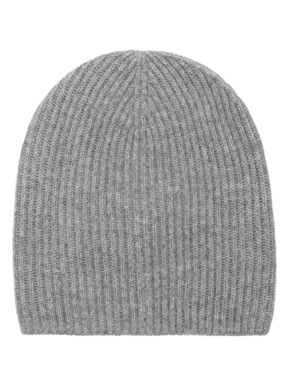 Ribbed cashmere beanie, heather melange