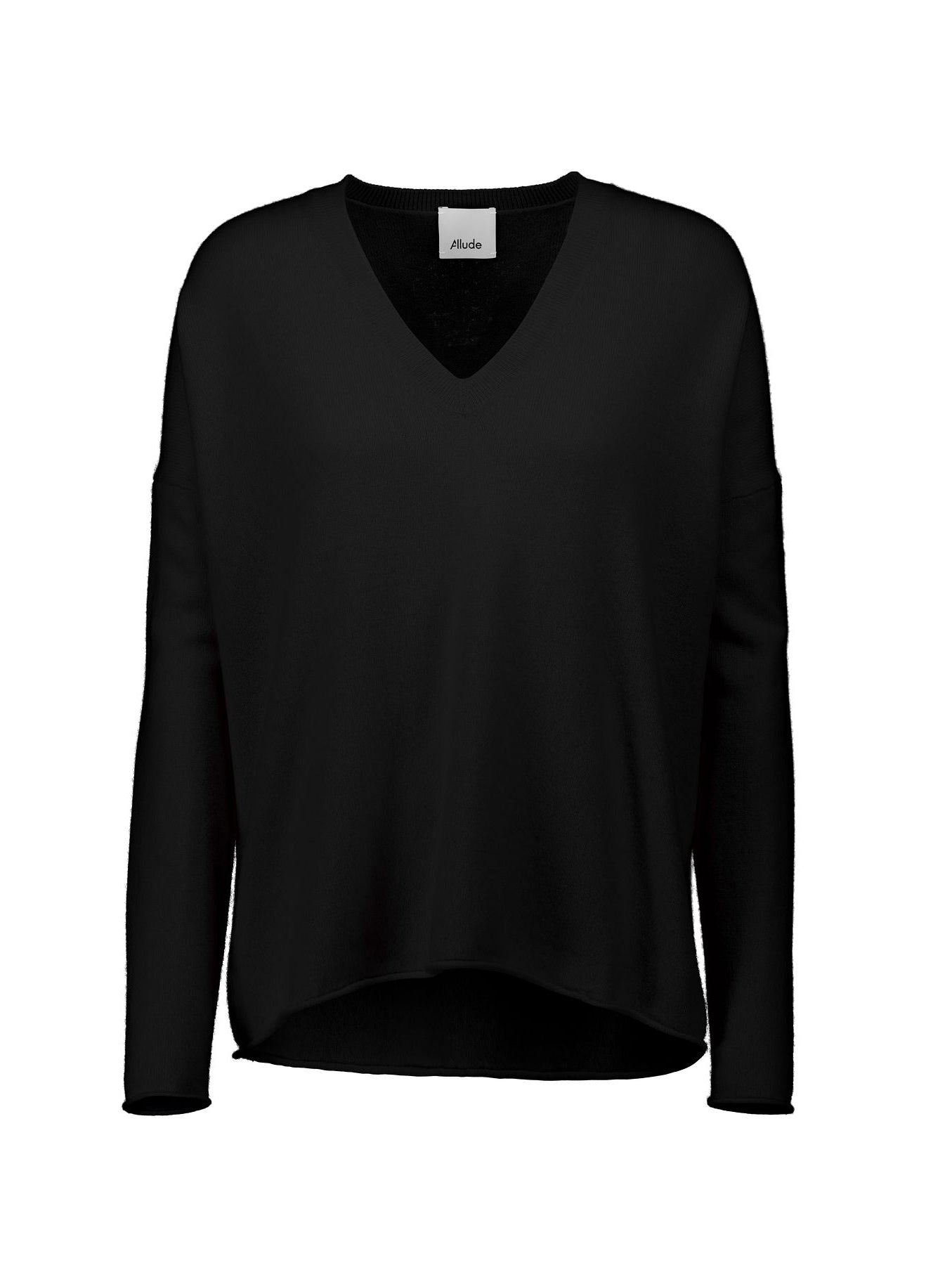 V-neck cashmere sweater, black