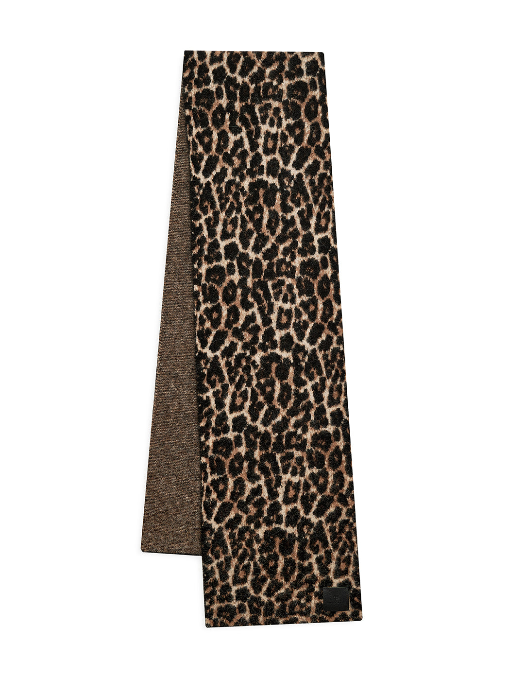Hannah leopard scarf, black/brown