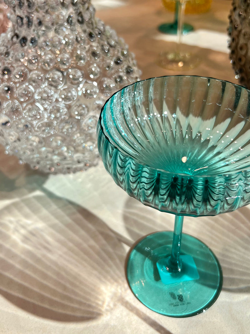 Lyon Champagne Saucer, Turquoise