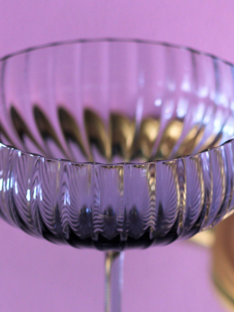 Lyon champagne saucer, smoke blue