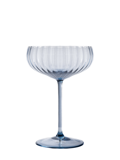 Lyon champagne saucer, smoke blue