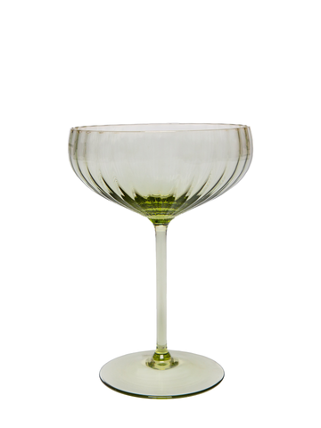 Lyon champagne saucer, olive green
