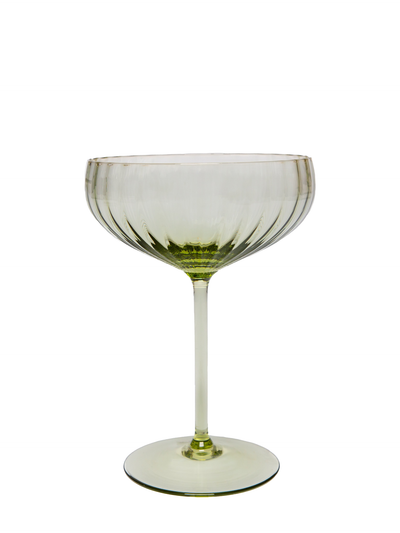 Lyon champagne saucer, olive green