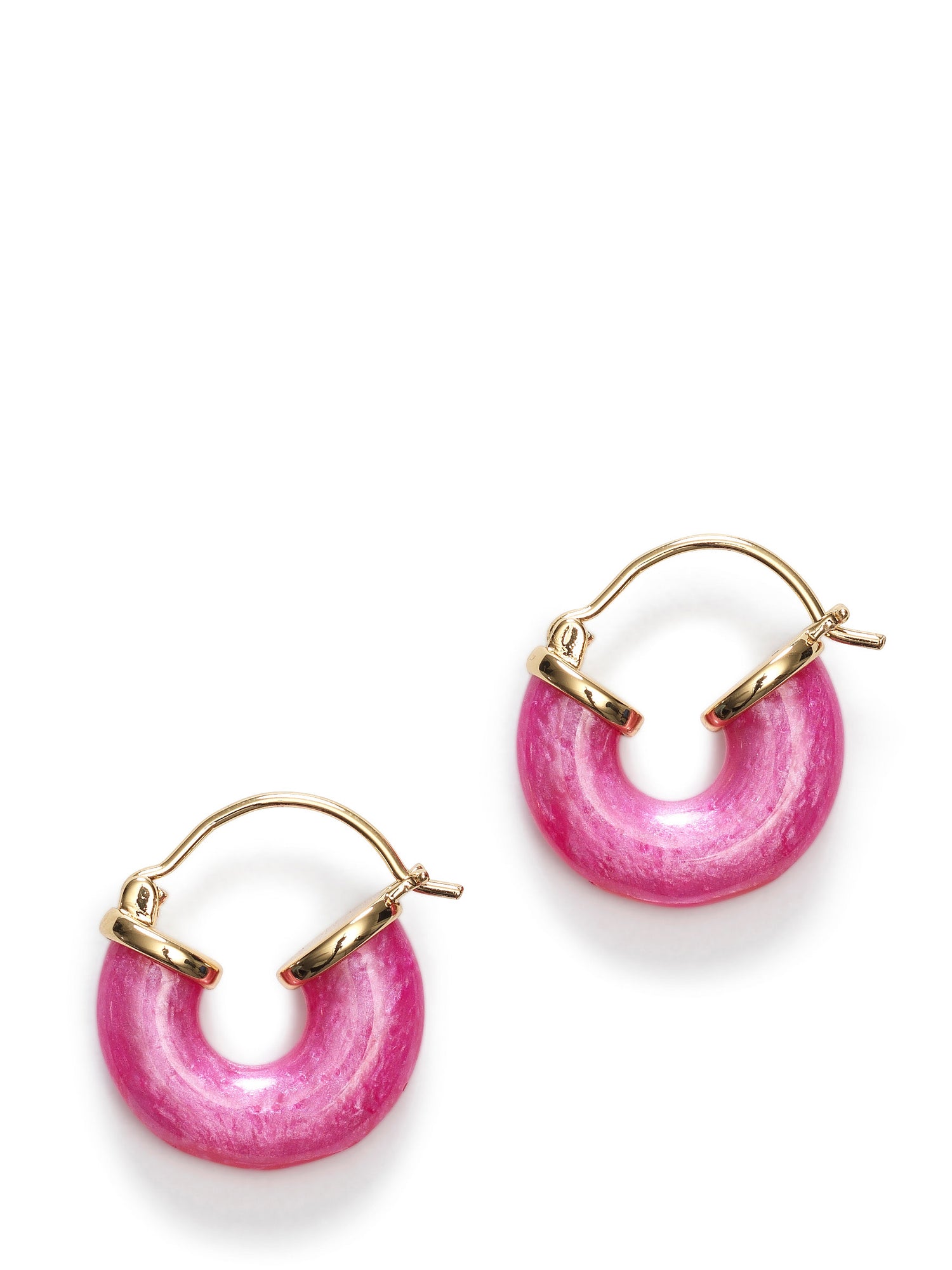 Petit Swell Hoop earrings, Pink Lotus - gold