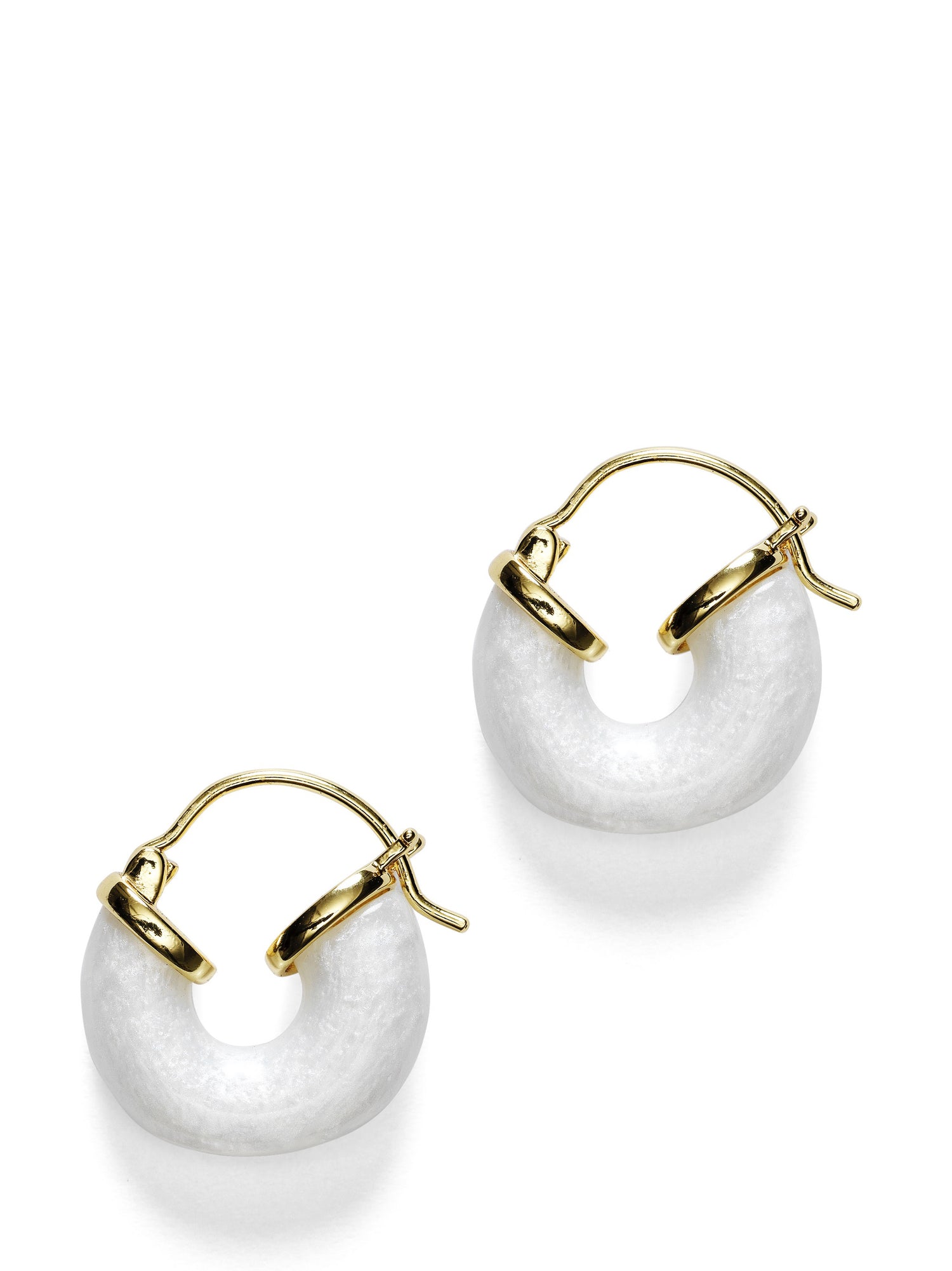 Petit Swell Hoop earrings, white-gold
