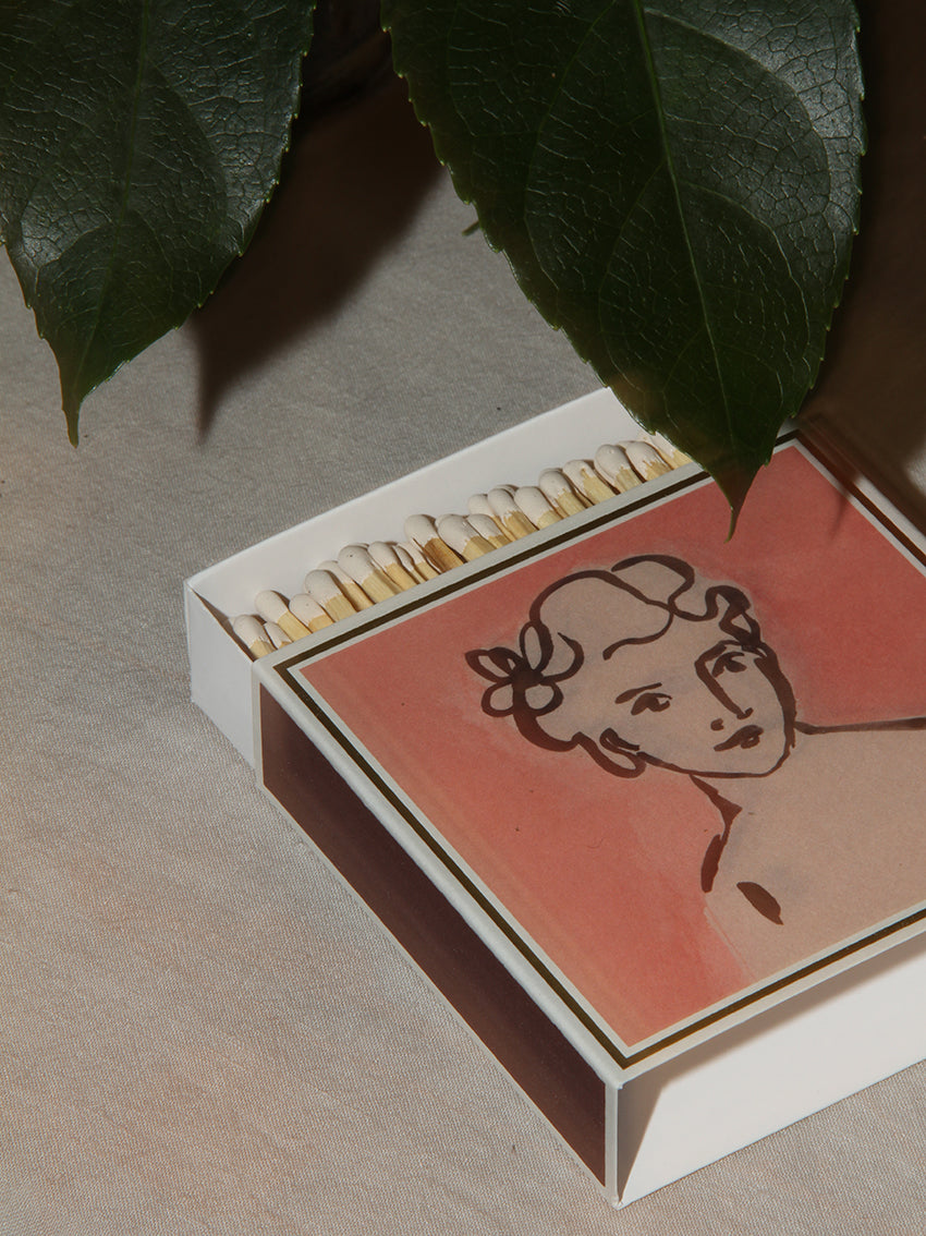 Divine portrait on pink matchbox by Wanderlust Paper Co.