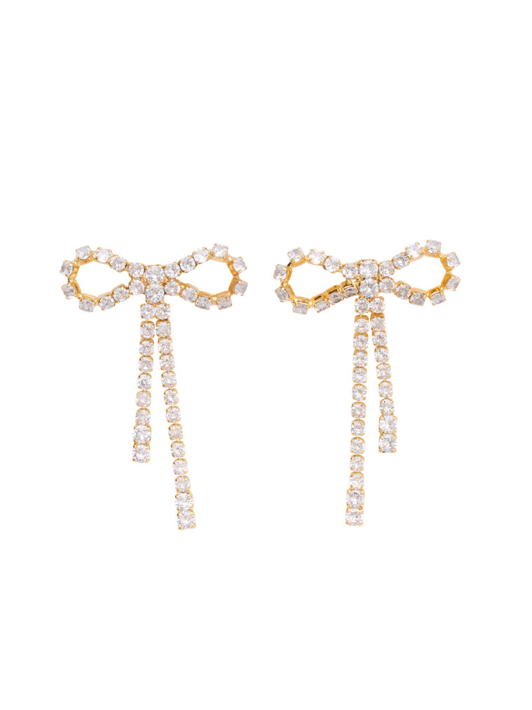 Arco Large Crystal Studs Clear, goldplated