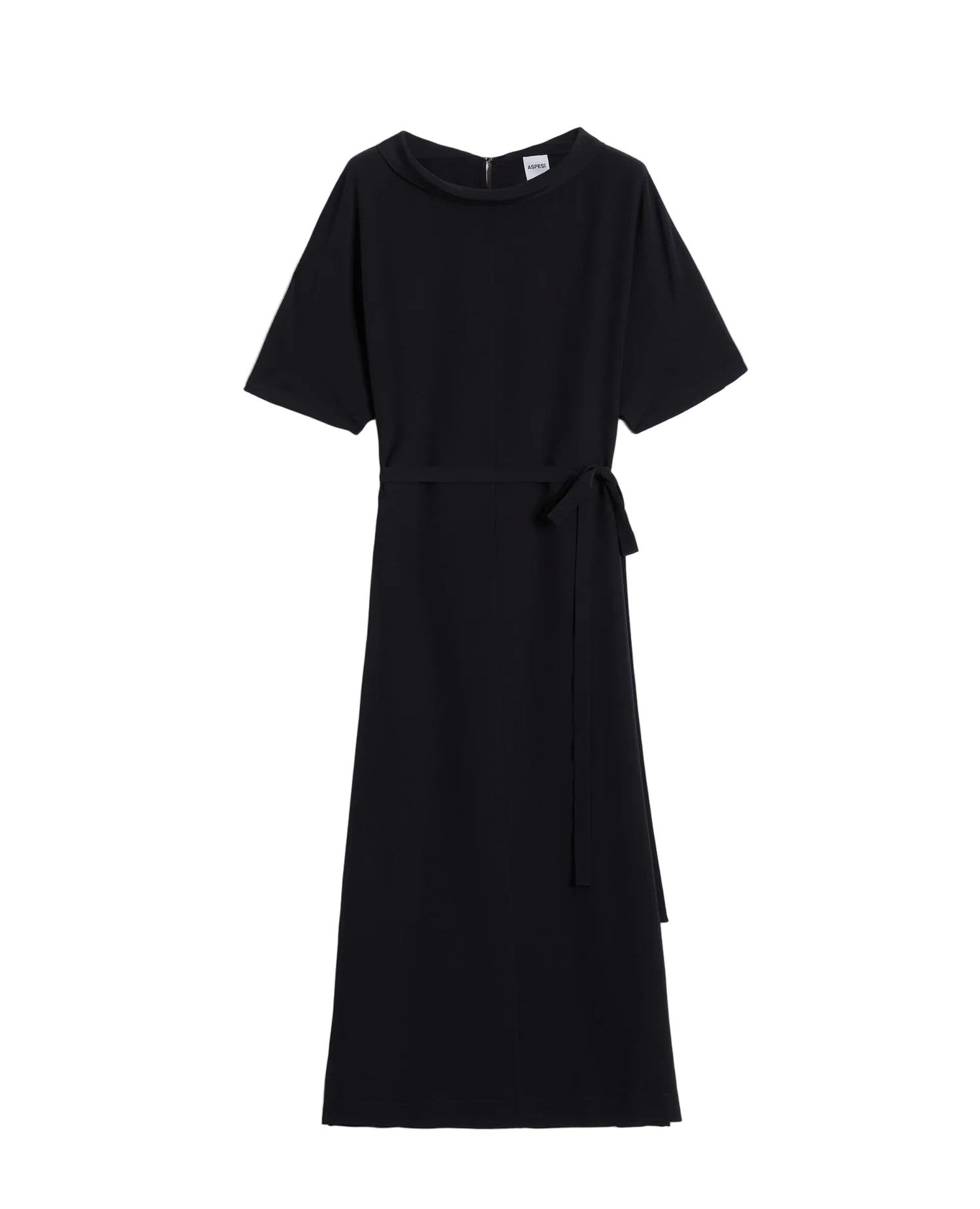 Silk crepe de chine dress, navy blue