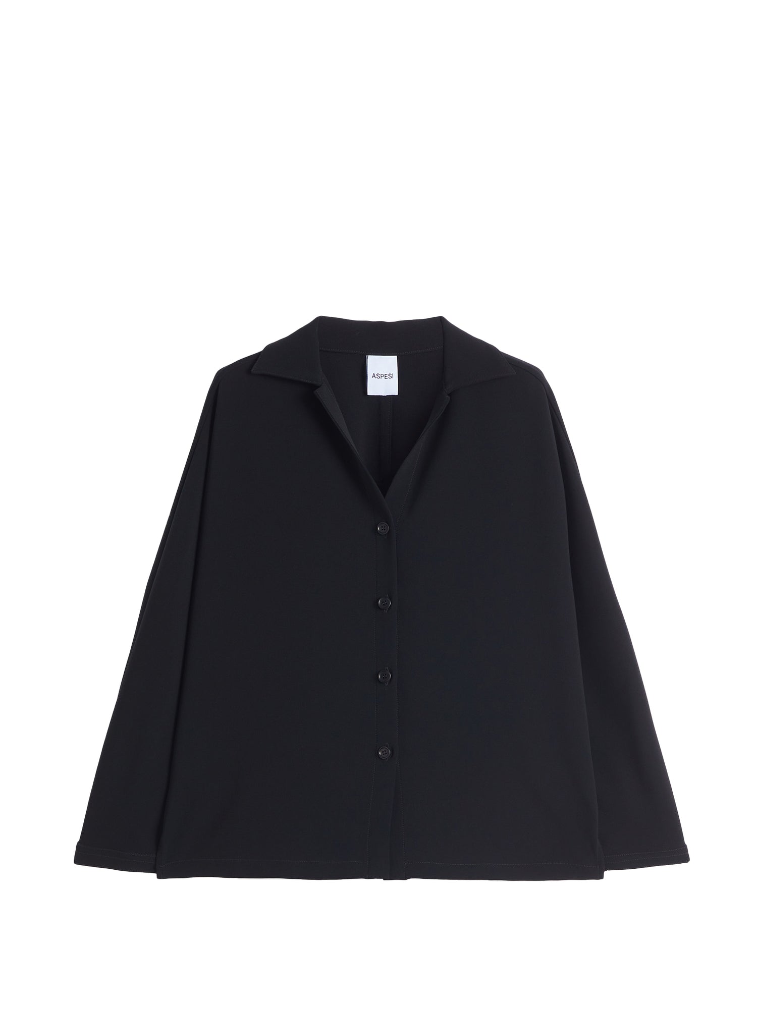 Buttoned shirt jacket, black