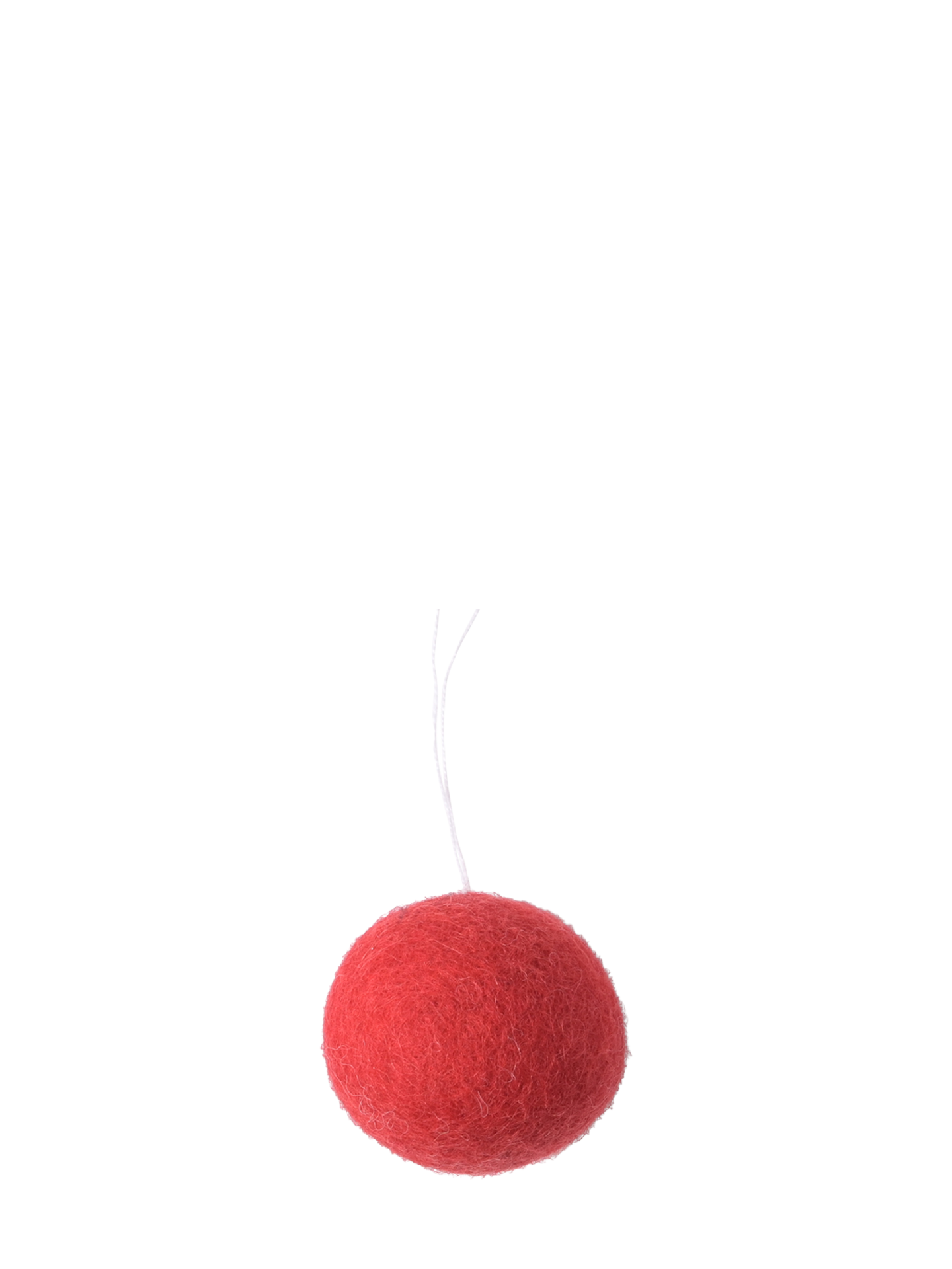 Woollen ball hanging ornament, solid red