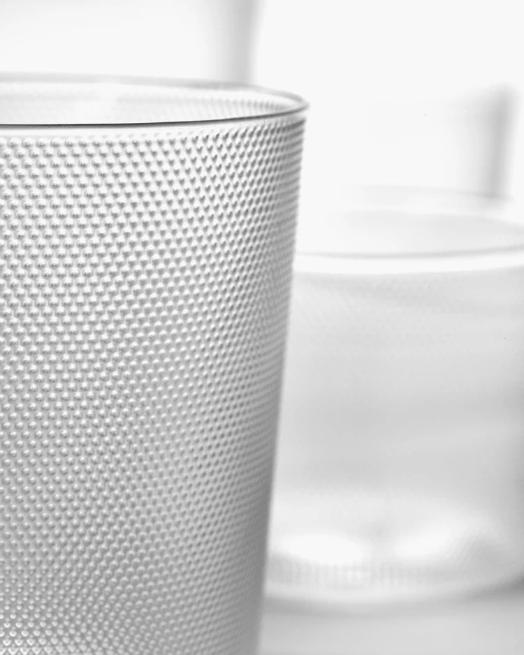 Small frosted water glass, La Nouvelle table by Merci