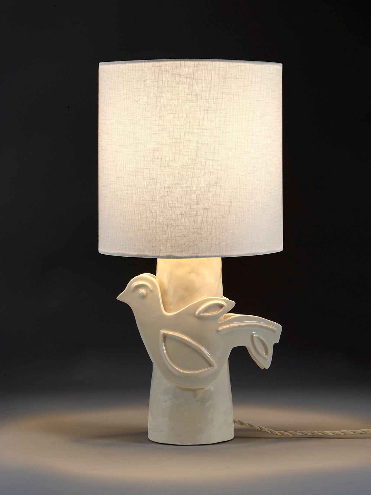 Paloma ceramic table lamp, white