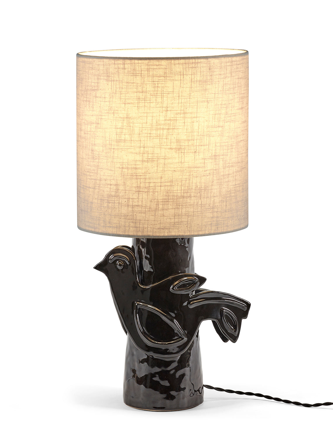 Paloma ceramic table lamp, black/beige