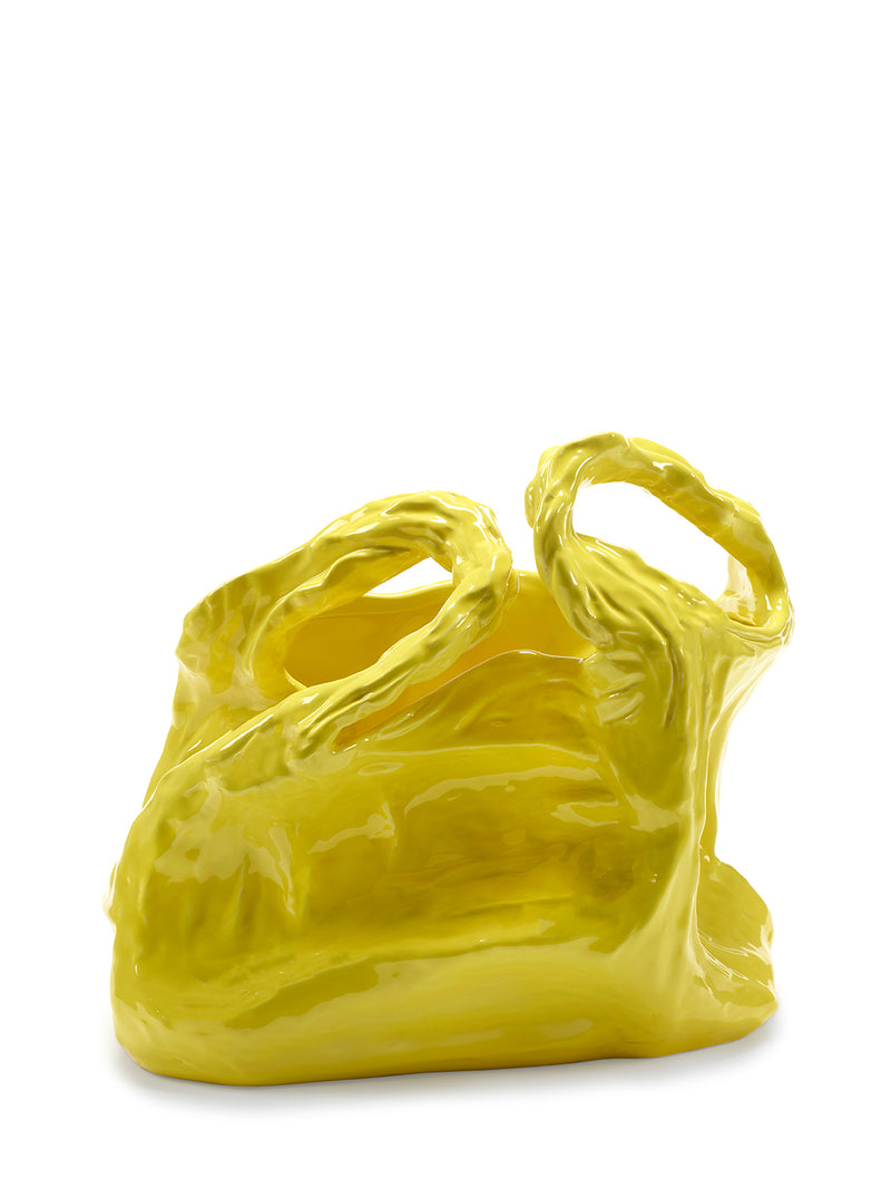 Gala large ceramic vase (38cm), yellow
