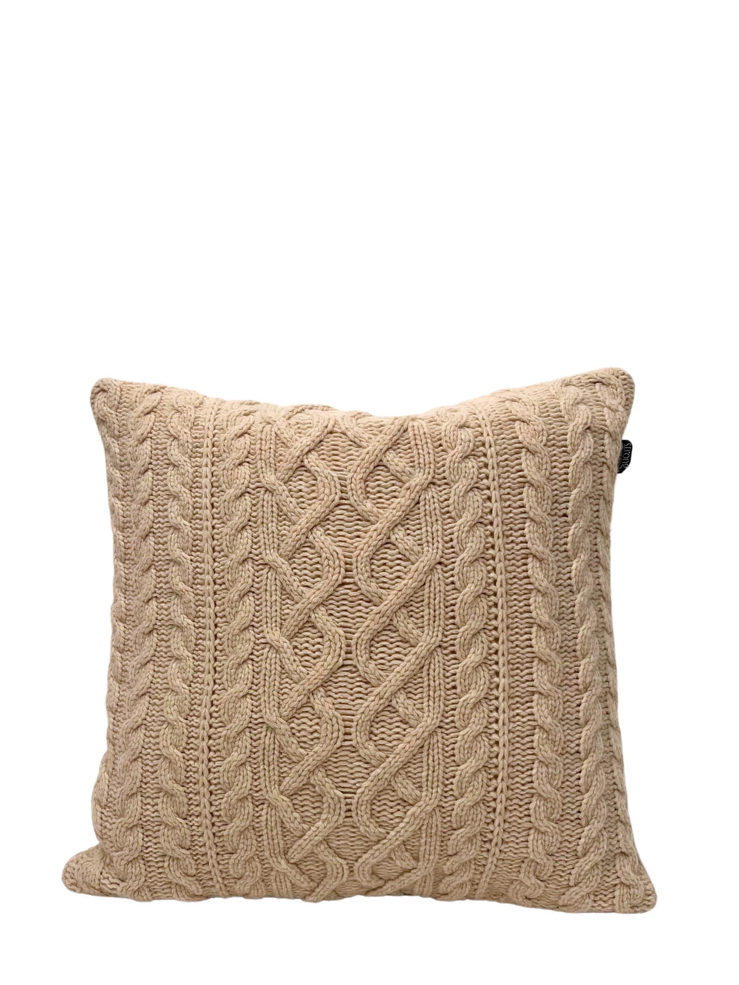 Cable Knit Cushion Cover, Light Sand Melange