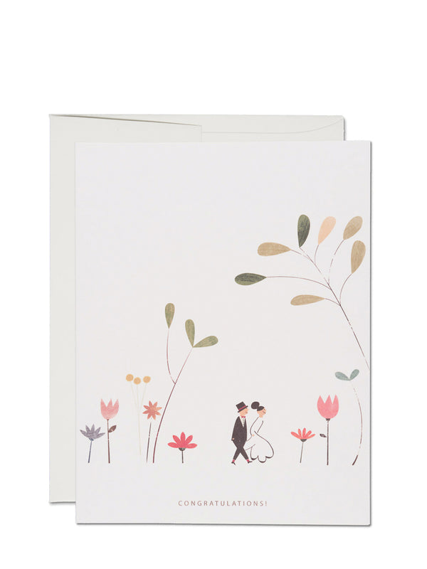 Couple walking towards perfect wedding wedding & engagement card