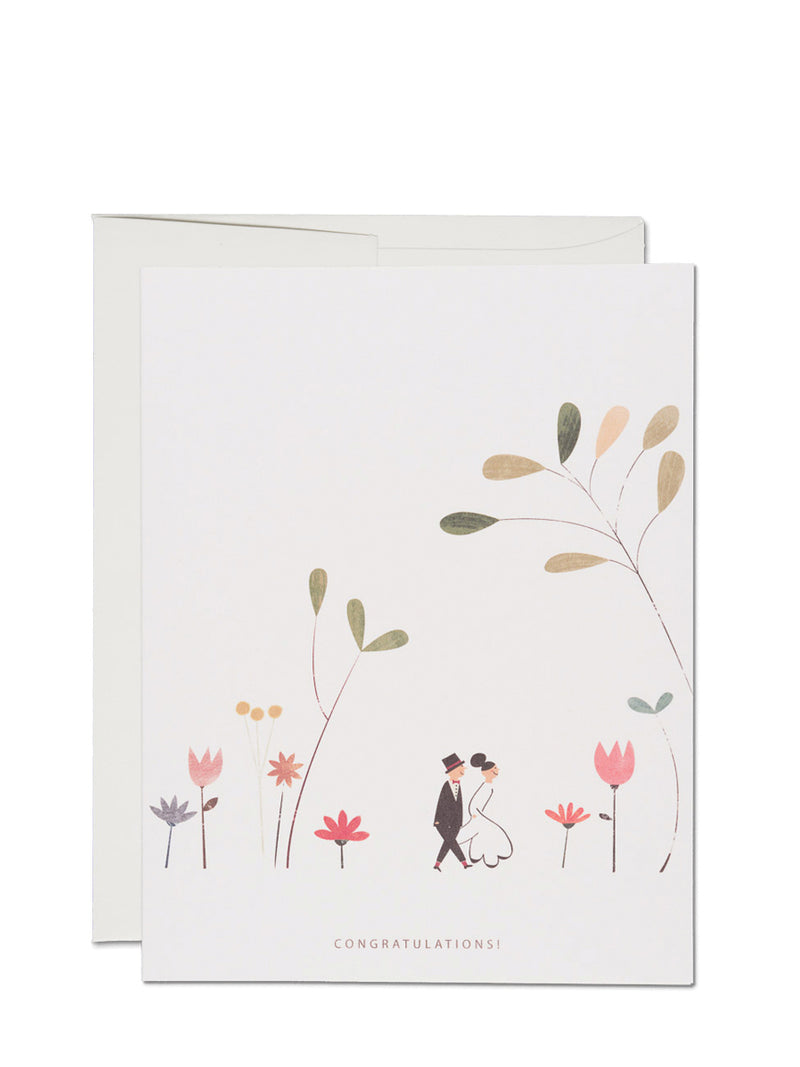 Couple walking towards perfect wedding wedding & engagement card